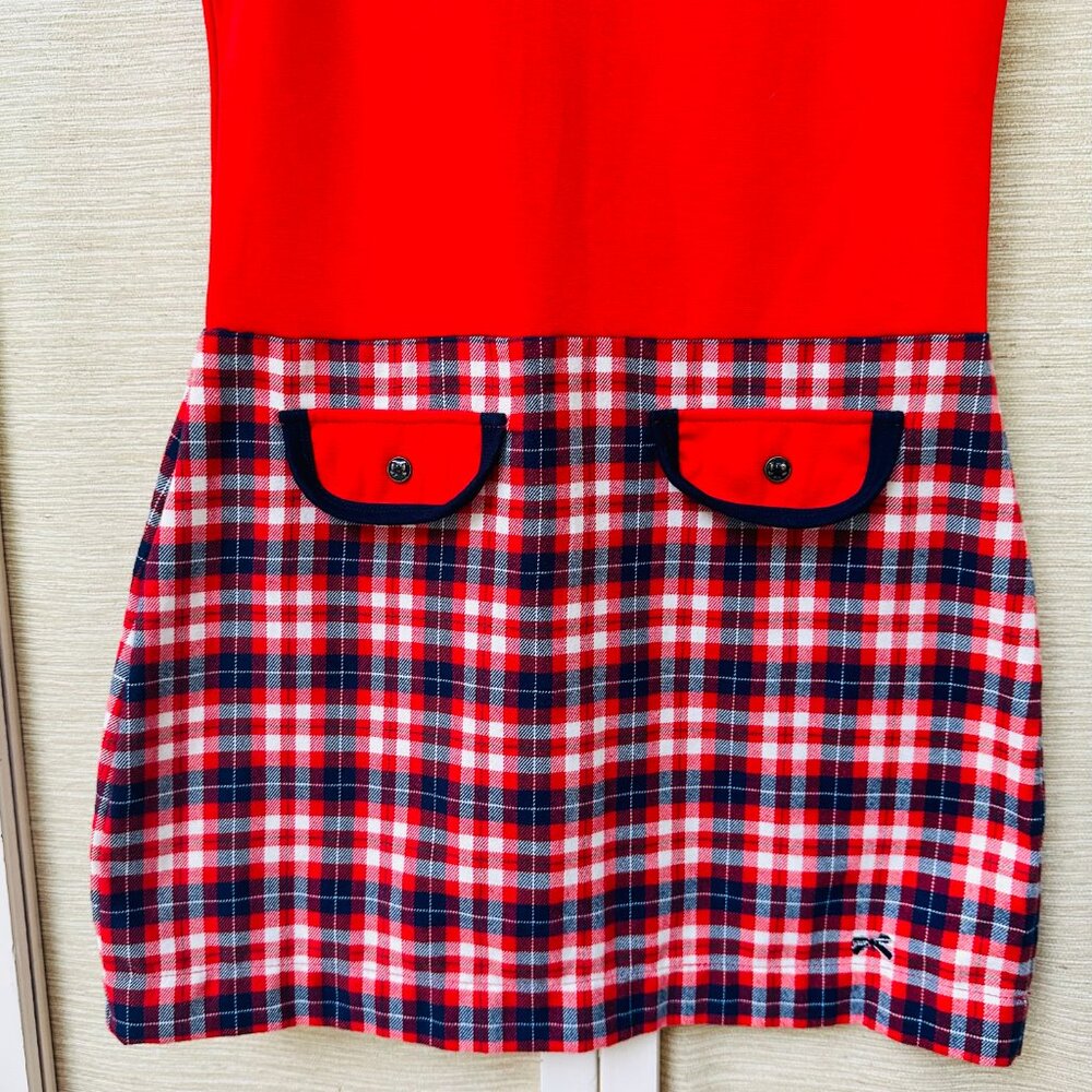 Tommy Hilfiger Red and Navy Short Sleeve Mini Dress - Picture 3 of 8